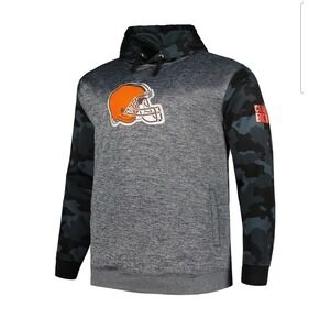NWT Cleveland Browns Hoodie‎ 2XLT Tall Football Jacket Sweatshirt Pullover  Camo